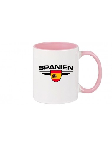Kaffeepott Spanien, Wappen, Land, Länder, rosa