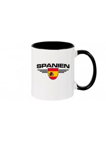 Kaffeepott Spanien, Wappen, Land, Länder, schwarz