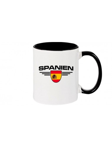 Kaffeepott Spanien, Wappen, Land, Länder, schwarz