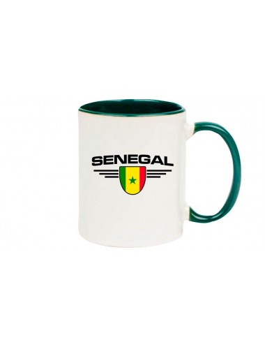 Kaffeepott Senegal, Wappen, Land, Länder, gruen