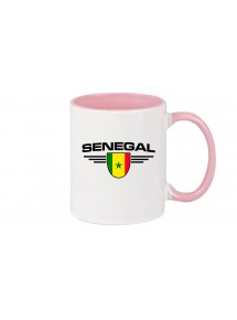 Kaffeepott Senegal, Wappen, Land, Länder, rosa