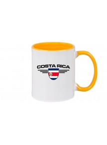 Kaffeepott Costa Rica, Wappen, Land, Länder, gelb