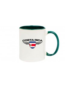Kaffeepott Costa Rica, Wappen, Land, Länder, gruen