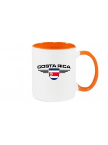 Kaffeepott Costa Rica, Wappen, Land, Länder, orange