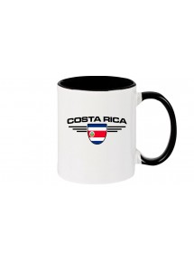 Kaffeepott Costa Rica, Wappen, Land, Länder, schwarz