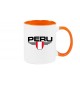 Kaffeepott Peru, Wappen, Land, Länder, orange
