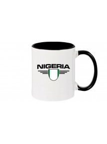 Kaffeepott Nigeria, Wappen, Land, Länder, schwarz