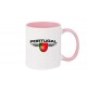 Kaffeepott Portugal, Wappen, Land, Länder, rosa