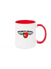 Kaffeepott Portugal, Wappen, Land, Länder, rot