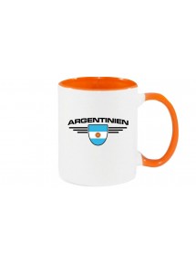 Kaffeepott Argentinien, Wappen, Land, Länder, orange