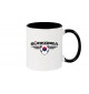 Kaffeepott Südkorea, Wappen, Land, Länder, schwarz