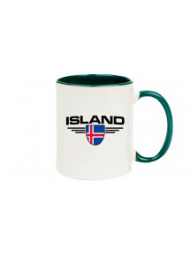 Kaffeepott Island, Wappen, Land, Länder