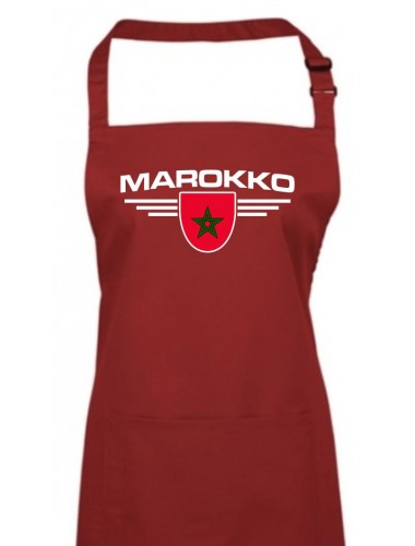 Kochschürze, Marokko, Wappen, Land, Länder, burgundy