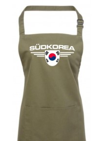 Kochschürze, Südkorea, Wappen, Land, Länder, olive