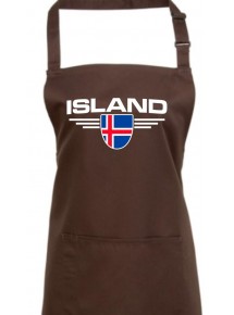 Kochschürze, Island, Wappen, Land, Länder, braun