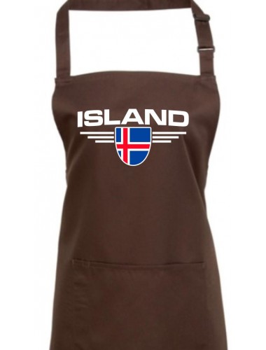 Kochschürze, Island, Wappen, Land, Länder, braun
