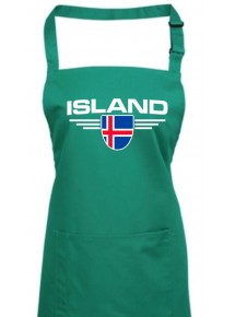 Kochschürze, Island, Wappen, Land, Länder, emerald