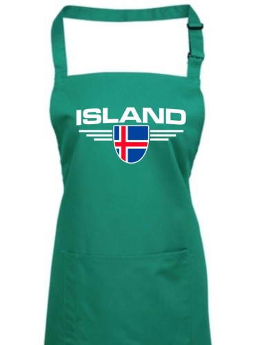 Kochschürze, Island, Wappen, Land, Länder, emerald