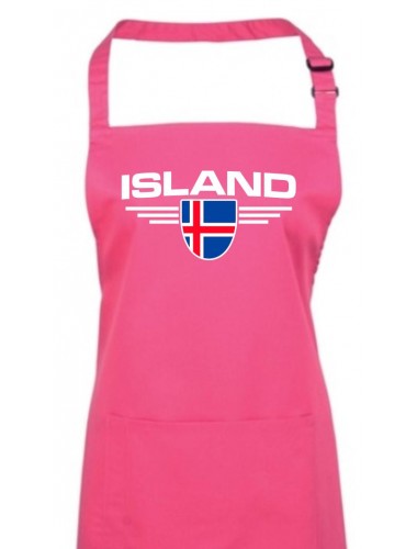 Kochschürze, Island, Wappen, Land, Länder, hotpink
