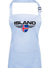 Kochschürze, Island, Wappen, Land, Länder, lightblue
