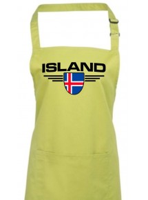 Kochschürze, Island, Wappen, Land, Länder, lime