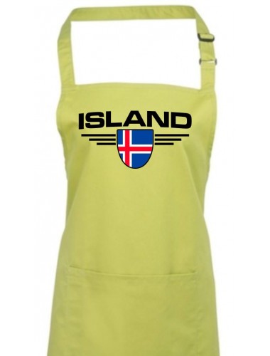 Kochschürze, Island, Wappen, Land, Länder, lime