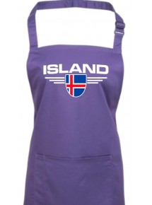 Kochschürze, Island, Wappen, Land, Länder, purple