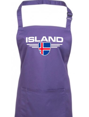 Kochschürze, Island, Wappen, Land, Länder, purple