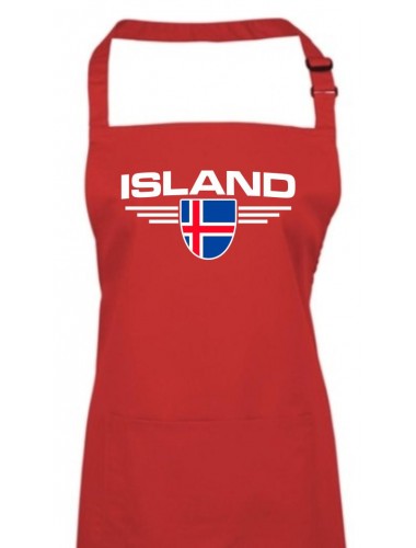 Kochschürze, Island, Wappen, Land, Länder, rot