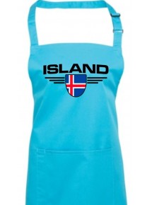 Kochschürze, Island, Wappen, Land, Länder, turquoise