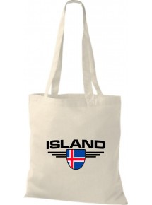 Stoffbeutel Island, Wappen, Land, Länder, natur