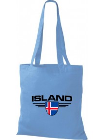 Stoffbeutel Island, Wappen, Land, Länder, sky