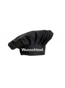 Koch Mütze mit Wunschtext bedruckt, schwarz
