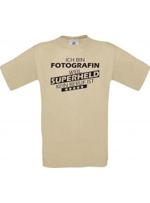 Männer-Shirt Ich bin Fotografin, weil Superheld kein Beruf ist, khaki, Größe L