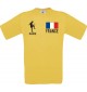 Kinder-Shirt Fussballshirt France Frankreich mit Ihrem Wunschnamen bedruckt, gelb, 104