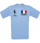 Kinder-Shirt Fussballshirt France Frankreich mit Ihrem Wunschnamen bedruckt, hellblau, 104
