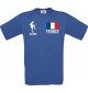 Kinder-Shirt Fussballshirt France Frankreich mit Ihrem Wunschnamen bedruckt, royalblau, 104