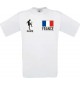 Kinder-Shirt Fussballshirt France Frankreich mit Ihrem Wunschnamen bedruckt, weiss, 104