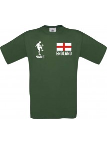 Kinder-Shirt Fussballshirt England mit Ihrem Wunschnamen bedruckt, dunkelgruen, 104