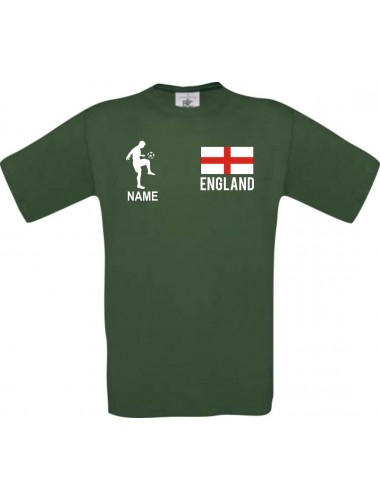 Kinder-Shirt Fussballshirt England mit Ihrem Wunschnamen bedruckt, dunkelgruen, 104