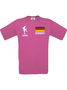 Kinder-Shirt Fussballshirt Germany Deutschland mit Ihrem Wunschnamen bedruckt, pink, 104
