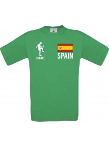 Kinder-Shirt Fussballshirt Spain Spanien mit Ihrem Wunschnamen bedruckt, kellygreen, 104