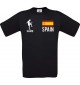 Kinder-Shirt Fussballshirt Spain Spanien mit Ihrem Wunschnamen bedruckt, schwarz, 104