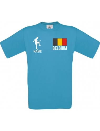 Kinder-Shirt Fussballshirt Belgium Belgien mit Ihrem Wunschnamen bedruckt, atoll, 104