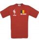 Kinder-Shirt Fussballshirt Belgium Belgien mit Ihrem Wunschnamen bedruckt, rot, 104