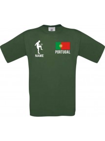 Kinder-Shirt Fussballshirt Portugal mit Ihrem Wunschnamen bedruckt, dunkelgruen, 104
