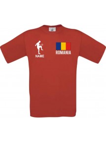 Kinder-Shirt Fussballshirt Romania Rumänien mit Ihrem Wunschnamen bedruckt