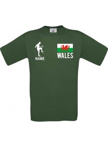 Männer-Shirt Fussballshirt Wales mit Ihrem Wunschnamen bedruckt