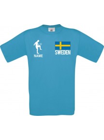 Männer-Shirt Fussballshirt Sweden Schweden mit Ihrem Wunschnamen bedruckt