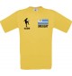 Kinder-Shirt Fussballshirt Uruguay mit Ihrem Wunschnamen bedruckt, gelb, 104